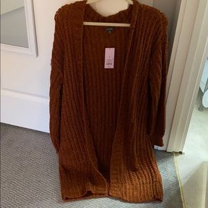 burnt orange cardigan